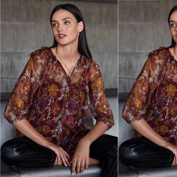 JOHNNY WAS Micah Peasant Blouse - Picture 3 of 10